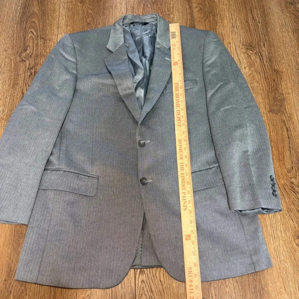 Jos A‎ Bank Signature Blazer 42R gray Silk Camel Hair Herringbone luxury